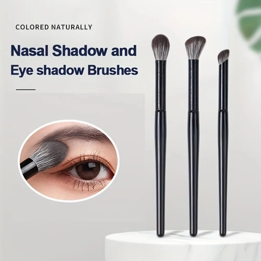 3 pçs ventilador angular corretivo nariz contorno escova conjunto cerdas sintéticas ferramentas de maquiagem para mistura de olhos e escultura facial