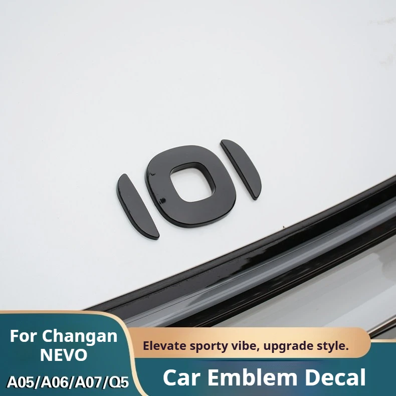 

For Changan Qiyuan NEVO A07 A06 A05 Q05 2023-2025 Car Front Rear Emblem Covering Car Logo Carbon Fiber Black Decorative Sticker