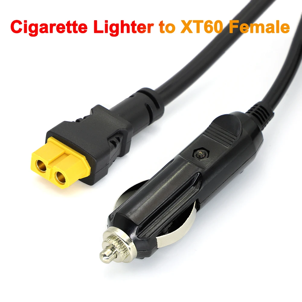 

12V 24V Universal Car Cigarette Lighter to XT60 Charging Cable 1.5M 16AWG Charging Cable XT60 Female Plug For Battery Power