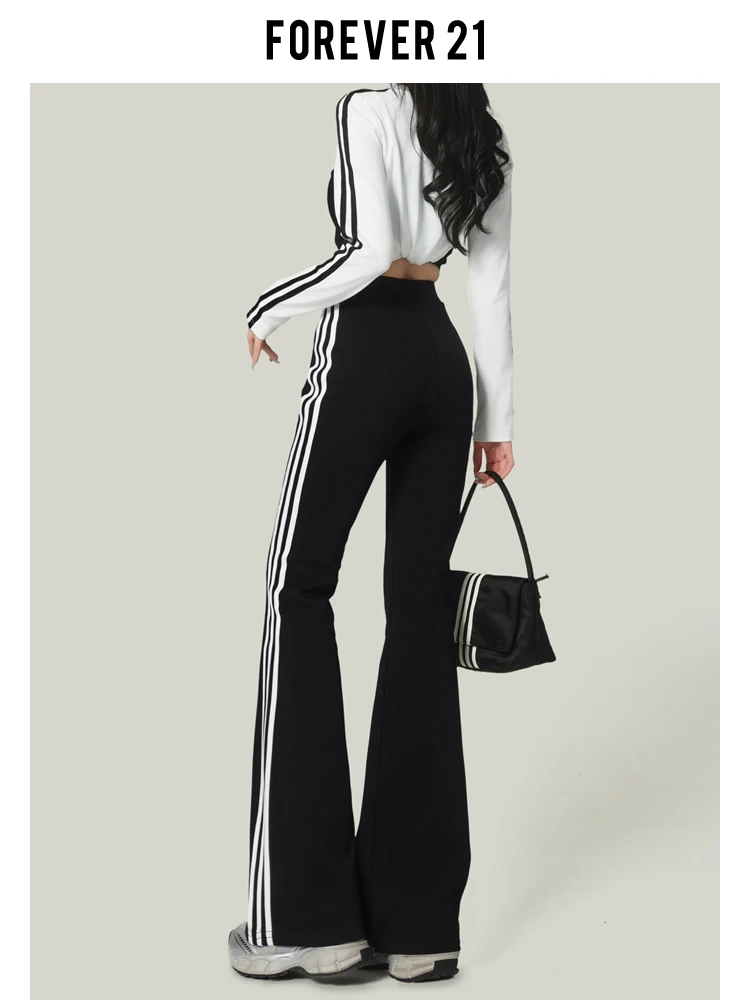 

High Waist Slim Fit Casual Pants for Women with Tee Bars Yoga Sle Bla Bell Bot Forever 2 American Spor Trendy