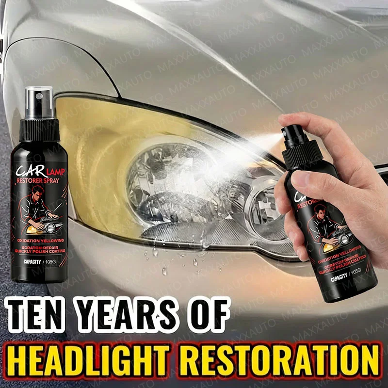 Spray de polimento para restauração de farol de carro, removedor de arranhões e limpador de oxidação, pasta de reparo para montagem de farol, kit de polimento