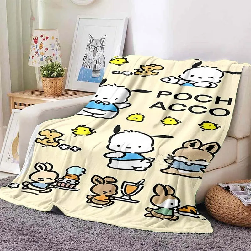 17 Styles Pochacco Cute Blanket Hello Kitty Soft Flannel Throw Fluffy Bed Blanket Sofa Four Season Warm Break Blanket Baby Gift