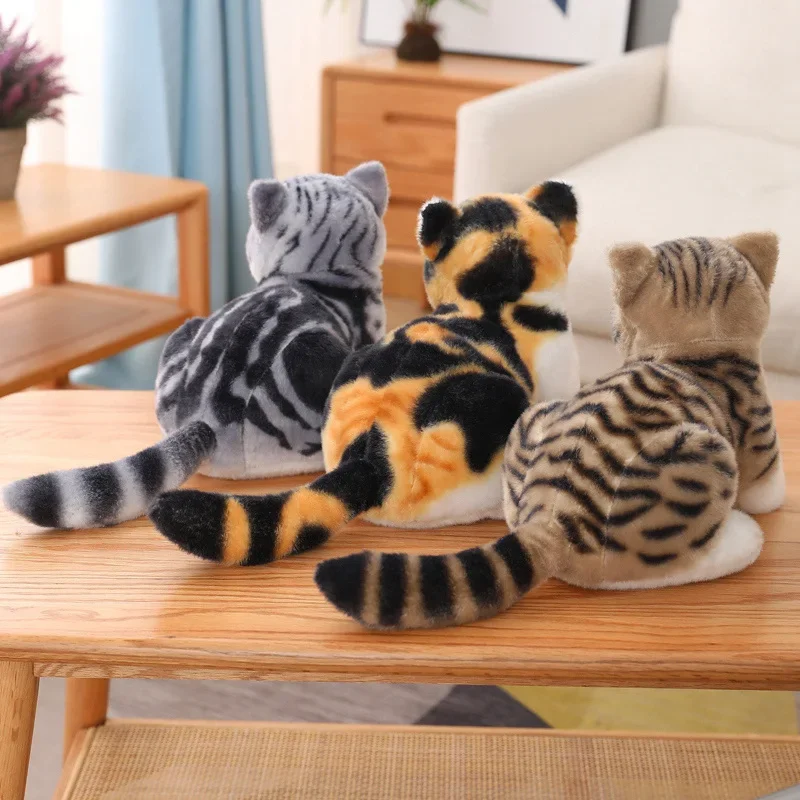 1pc 26CM Lovely Simulation Cat Peluches Toy Stuffed Soft Pet Cat Dolls Kawaii Animal Plush Toys for Children Kids Birthday Decor