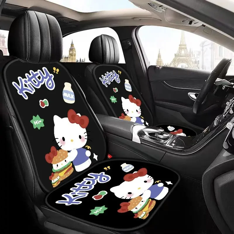 

4pcs Sanrio Kawaii Hello Kitty Car Seat Cushions Anime Cartoon Sweet Fashion Exquisite Skin Friendly Universal Seat Covers Sets