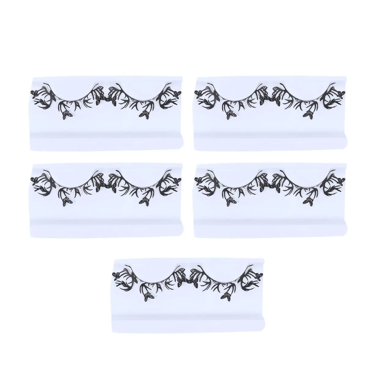 5 paires de faux cils en papier, conception de découpe de papier de noël, utilisation en fête, cils de noël, allonge les yeux, écologiques