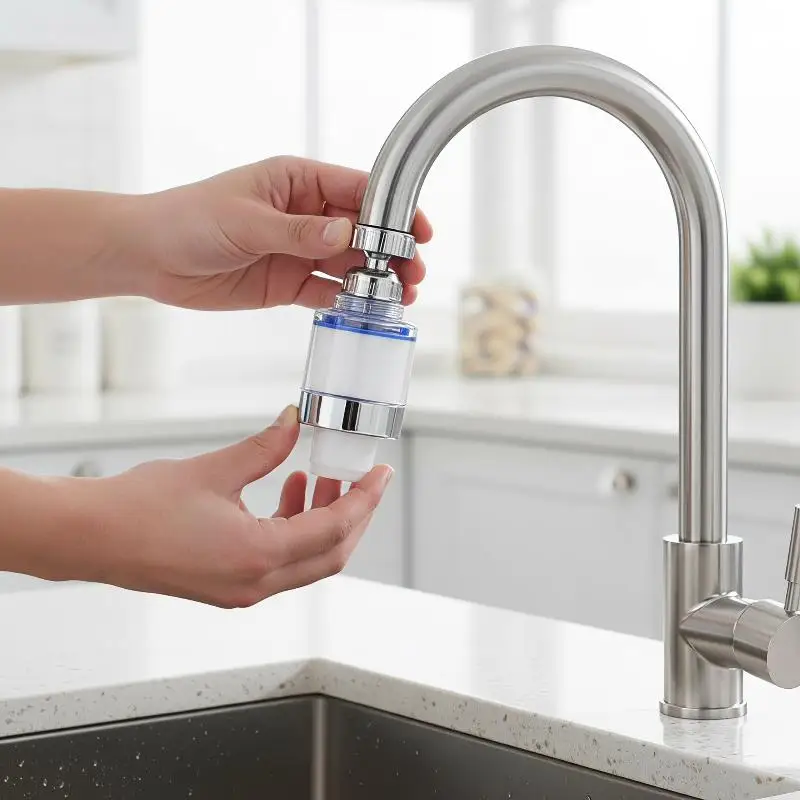 [T] 360 Rotating Water Purifier Filter Tap Universal For Kitchen Bathroom Shower Household Filter PP Cotton High Density