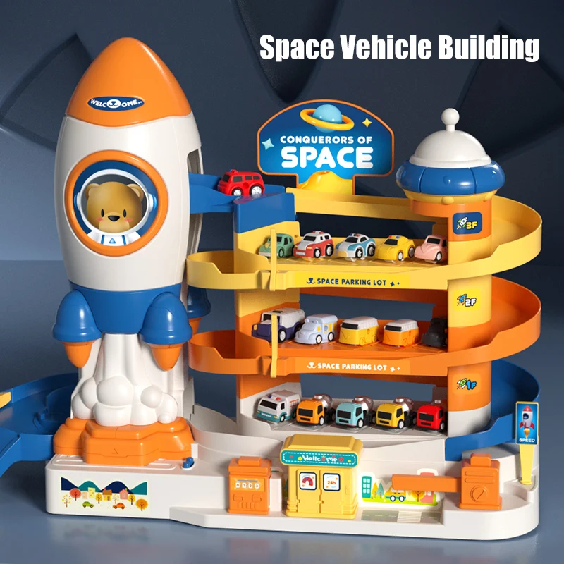 

Электрический гоночный поезд-модель с треком, игрушечный автомобиль для спасательных приключений, развивающий интерактивный набор для детей от 3 лет, подарок