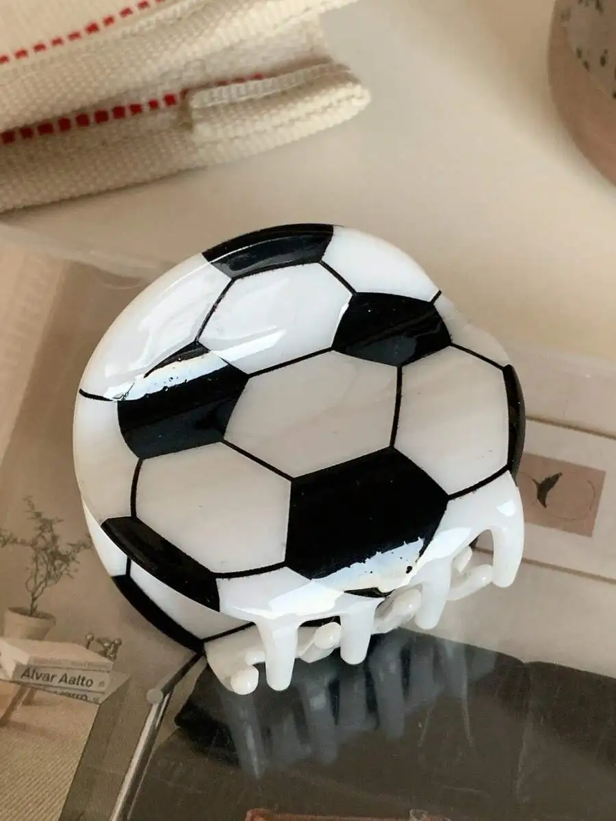 

Acrylic Claw Clip Simulated Soccer Ball Design Hair Accessory For Women