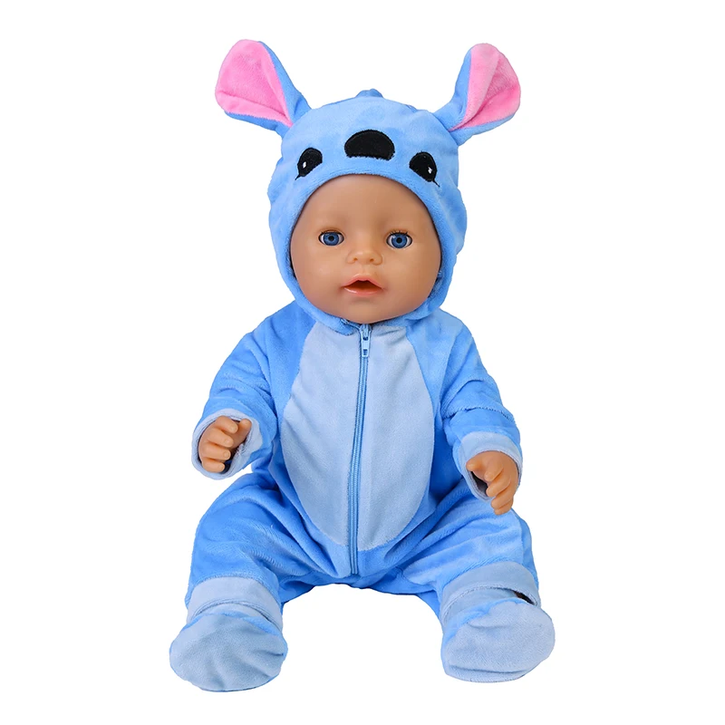 43Cm Poppenkleertjes 18 Inch Poppen Siamese Pyjama Met Hoed Voor Fit Bjd 1/4 Pop Baby Reborn Kinderen verjaardag Festival Geschenken