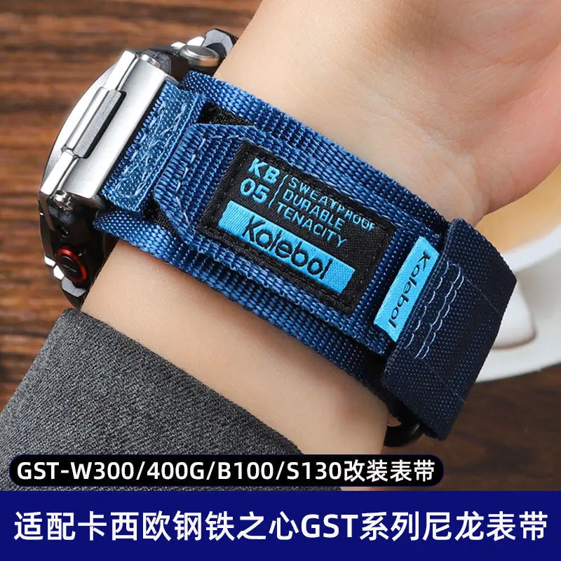 

Для G-SHOCK Casio модифицированный нейлоновый ремешок для часов GST-210 GST-B100 GST-W300/400G/S310 мужской ремешок для часов водонепроницаемый холщовый браслет