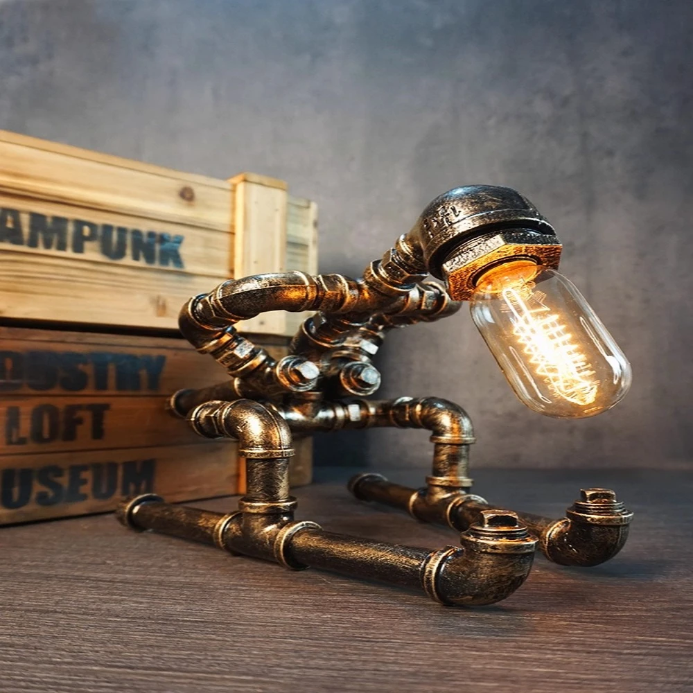DIY Creative Retro Industrial Air Duct Machine Light Decoration Ornament