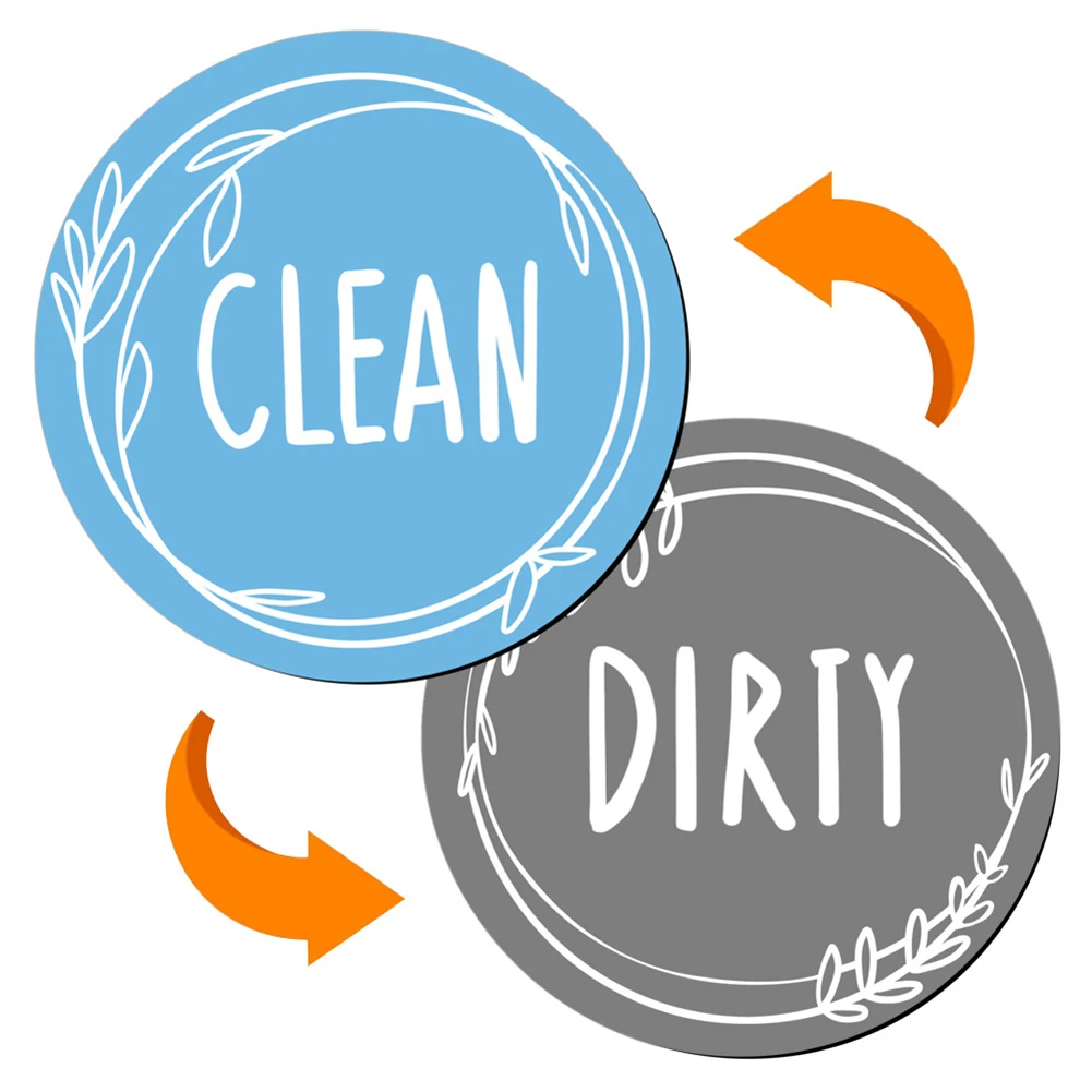 2PC 9CM Dishwasher Magnetic Sign Acrylic Kitchen Dishwasher Magnet Clean Dirty Sign Home Kitchen Restaurant Cleaning Accessories