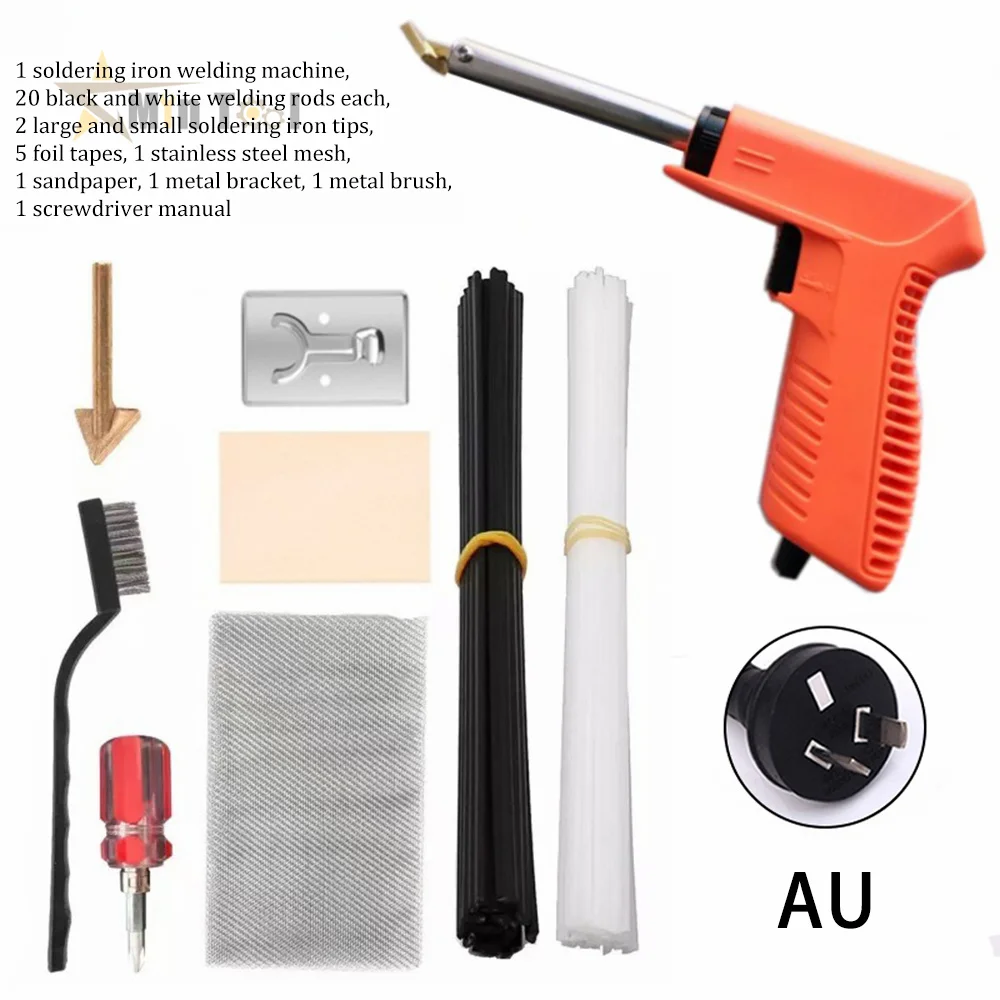 80W Temperature Control Plastic Welding Kit PVC Soldering Iron Gun Car Bumper Repair Tool Fast Heating Plastic Welder Equipment