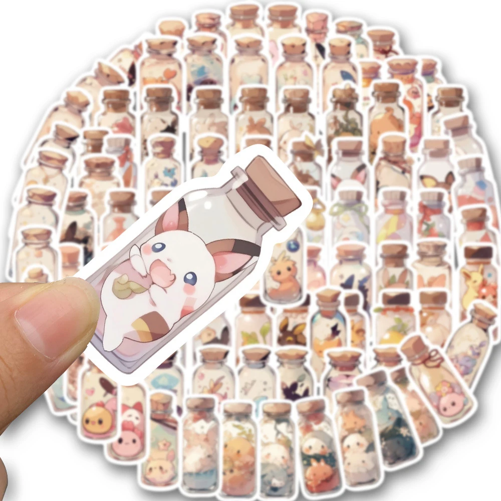 10/30/50/100pcs Kawaii Bottle Animal Stickers Decals Notebook Laptop Phone Suitcase Guitar Fridge Decoration Sticker Kids Toy