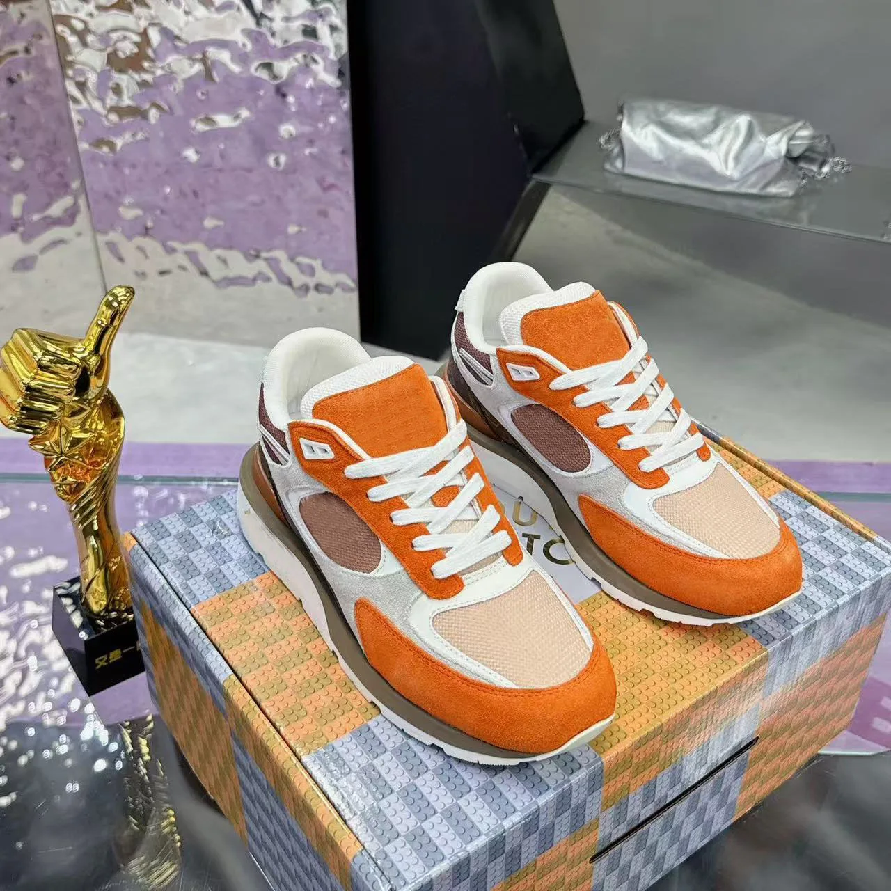 Luxe casual sneakers voor heren, laag model, ademend, lichtgewicht hardloopschoenen, comfortabel, veelzijdige 'dad' sneakers, voor dagelijks gebruik.