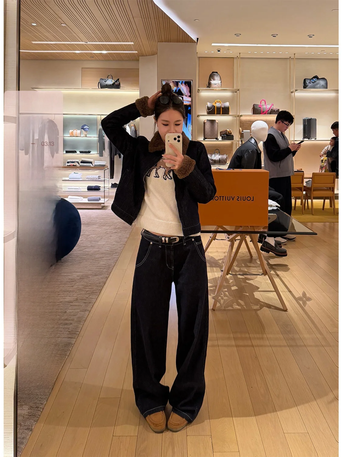 

D YANGJUN Women's Loose Straight Leg Jeans Floor-Length Trousers Wide Leg Long Pants Casual Sle Winter New Arrival