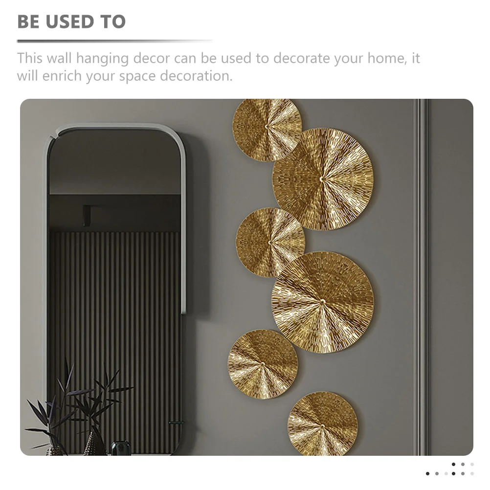 4 Pcs Wall Decals Decor Metal Household Office Round Craft Modern Irregular Disc Astetic Room