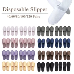 40-120 Pairs Multicolor Disposable Slippers for Guests Spa Slippers for Hotel Home Wedding Travel Disposable Slippers Men Women