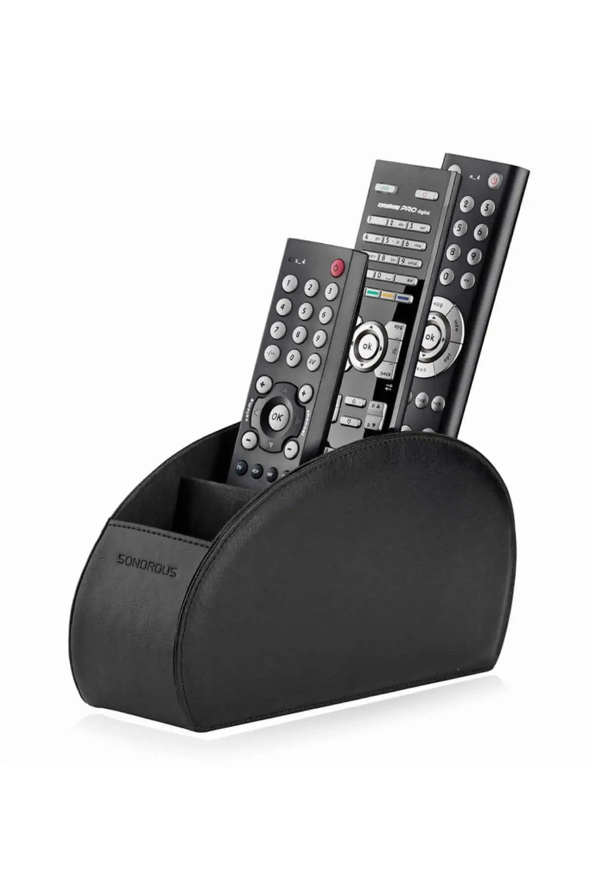 

Leather Remote Control - Remote Stand Black 5 Sections Home Decoration Television - Satellite Receiver - Organizer