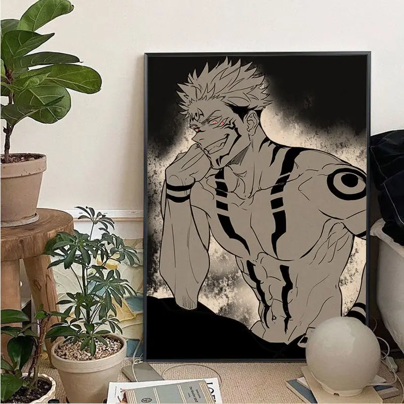 Japan Anime Jujutsu Kaisen Ryomen Sukuna DIY poster Kraft Paper Vintage Poster Wall Art Painting Study Posters Wall Stickers