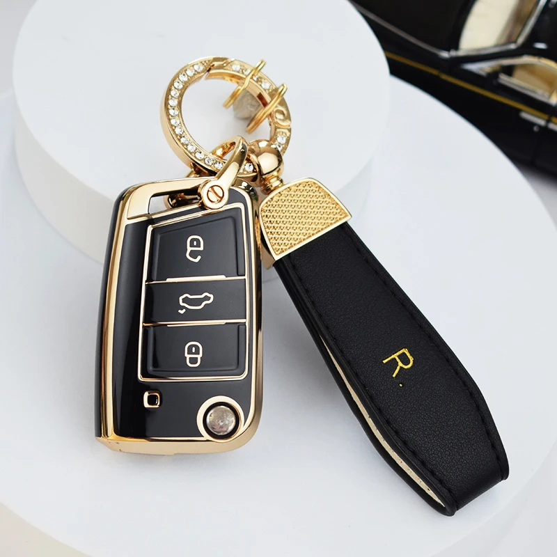 TPU Car Key Case Full Cover Fob For VW Volkswagen Golf 7 MK7 Tiguan MK2 For Skoda Octavia For SEAT Ateca Leon FR 2 Ibiza