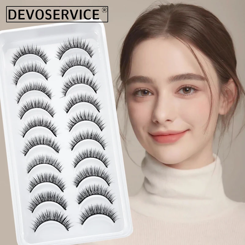 DEVOSERVICE ciglia 6/10 paia ciglia finte corte naturali estensioni ciglia di visone 3D ciglia finte Faux Cils trucco all\'ingrosso