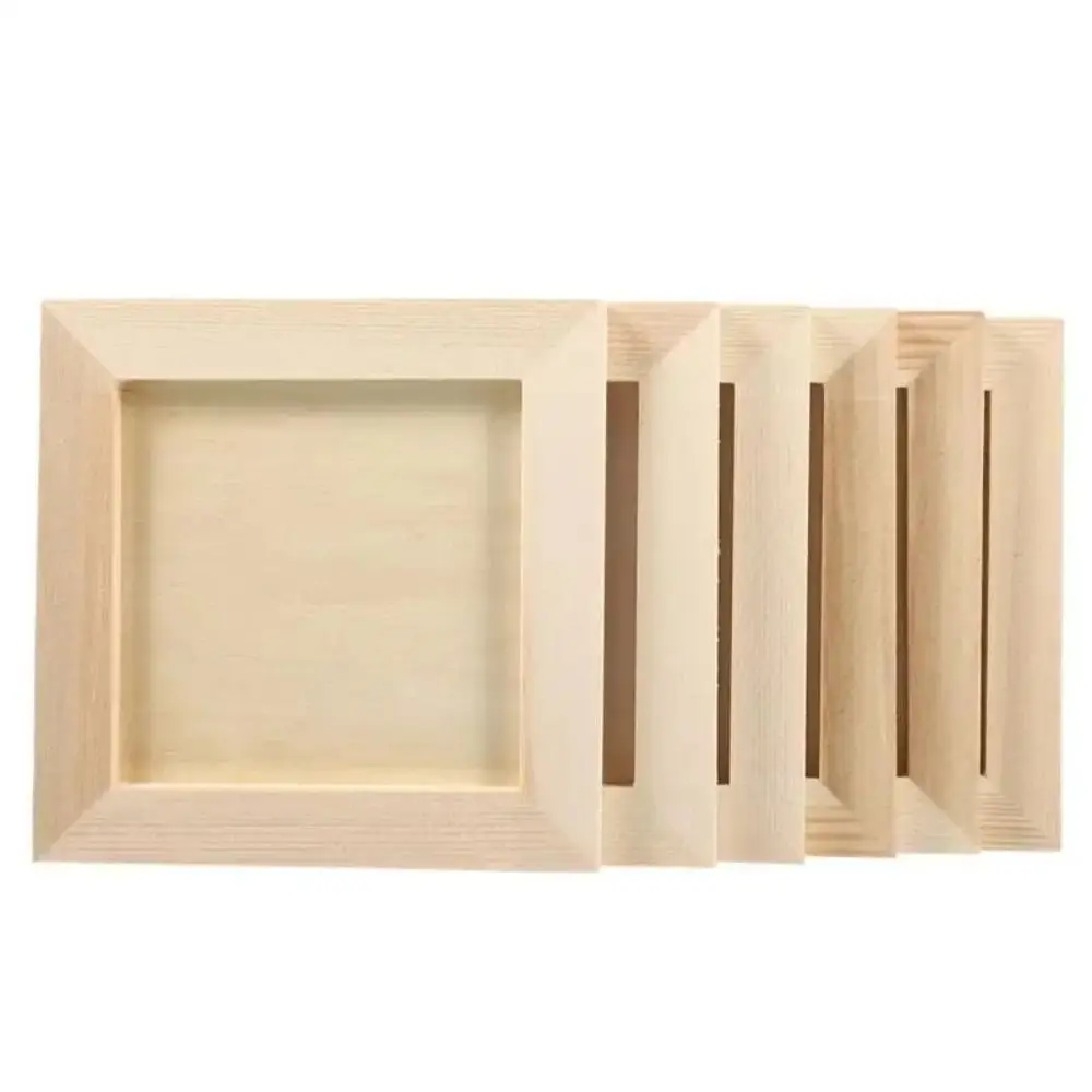 Art Puzzle Holder DIY Blank Clay Frames Desktop Ornament Painting Drawing Wooden Photo Holders DIY Craft Multi Size