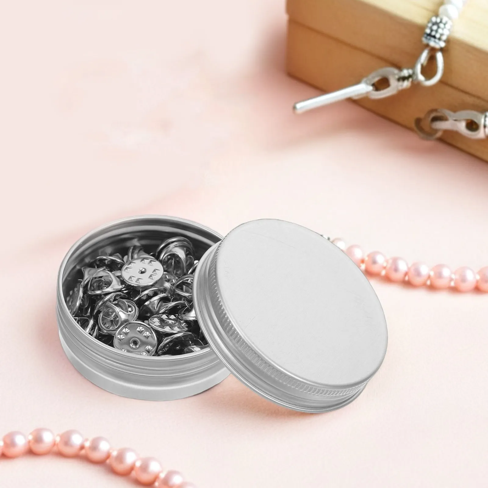 50Pcs Copper Lapel Pin Backs Secure Locking Butterfly Clutch Replacement Clasp Fastener for Badges Hats Tie Tack Brooch