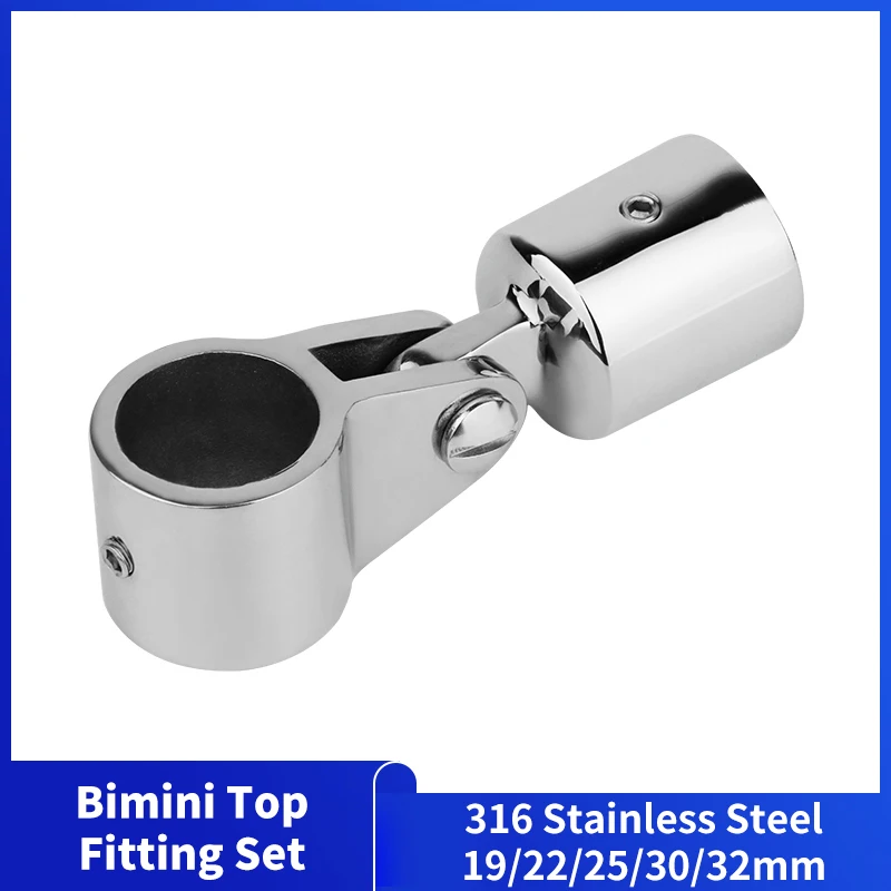 19/20/22/25/30/32mm Marine Bimini Top Fitting 316 Stainless Steel Slide Cap Pipe Eye End Cap Jaw Slide Boat Awning Accessories