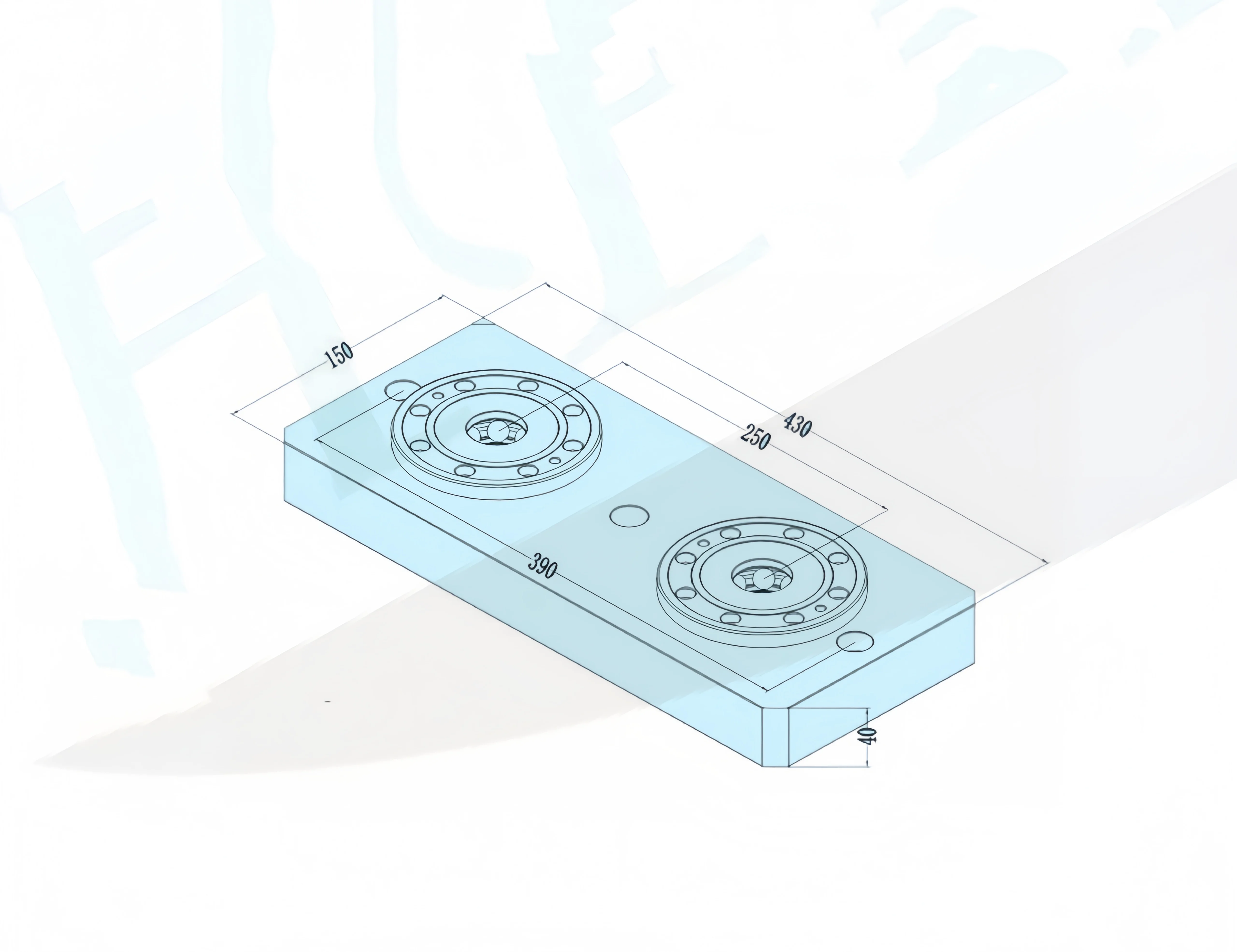 CNC EDM Processing Stainless Steel Set-up Distance 250mm Two Centering Zero Point Chuck HE-R06676.250