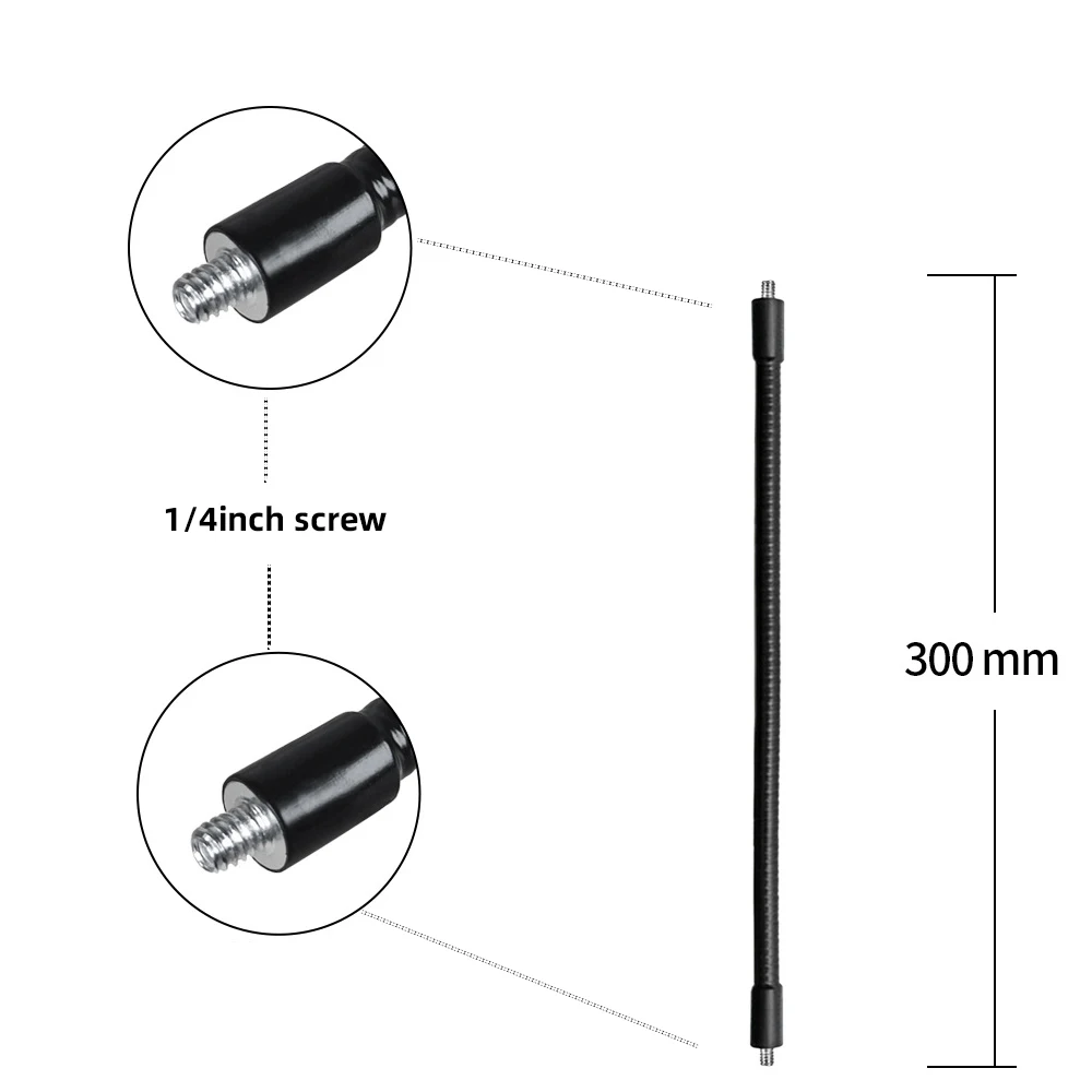 Flexible Metallrohrstange Einbeinstativ Selfie Stick Ständer mit 1/4 Zoll Schraube/Kugelkopf-Verlängerungsarm für Kamerastativ-Handy – Detail 22