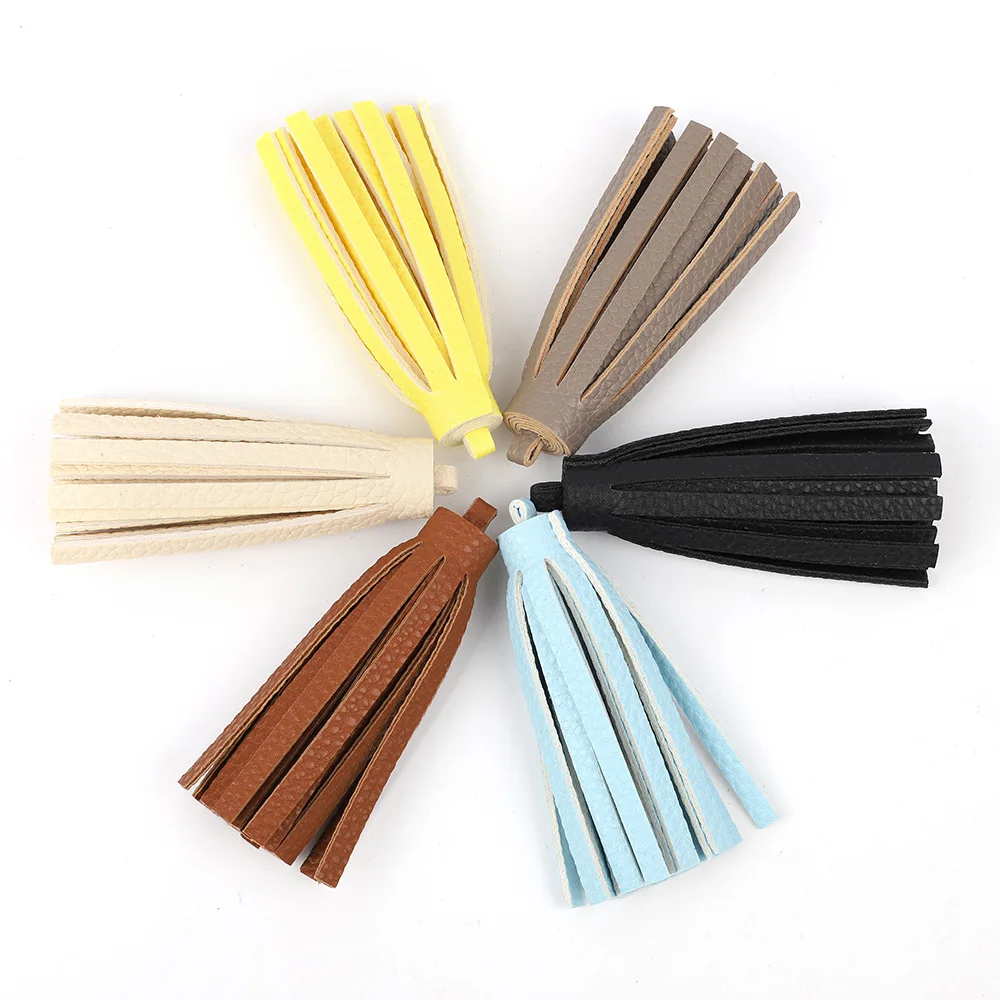 

2PCS 80mm Tassel Vintage Leather Tassels Pendant For Woman DIY Bag Crafts Keychain Jewelry Findings Making Supplies Accessories