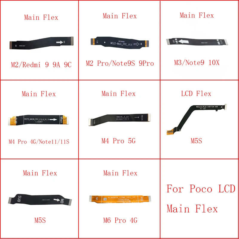 LCD Display Connect Motherboard Cable Main Board Flex Cable For Xiaomi Mi POCO M2 M3 M4 Pro 4G 5G M5S M6 Redmi 9 9A 9C Note 9S