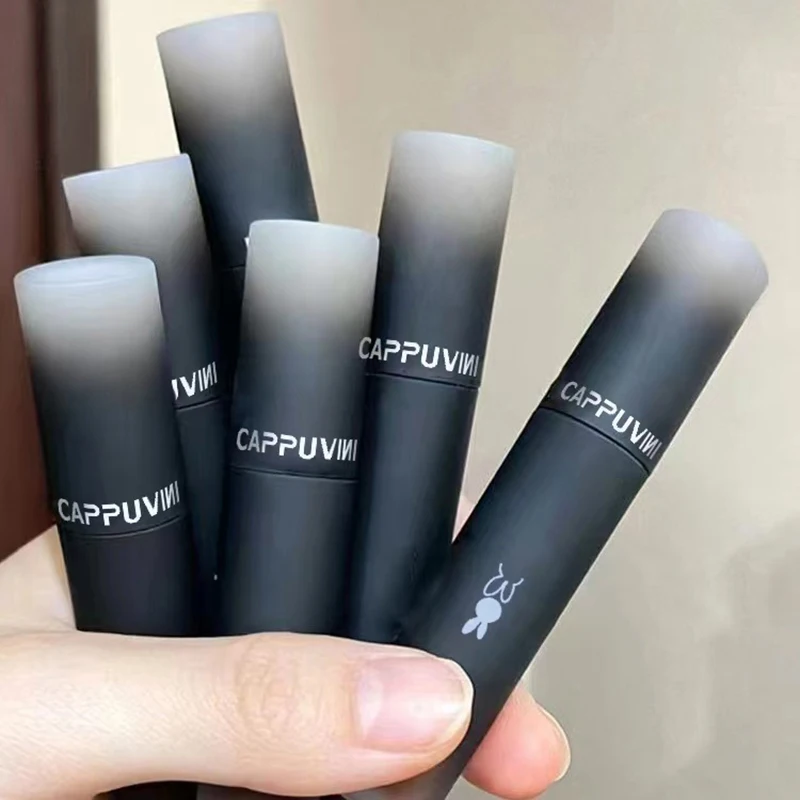 Fluwelen Lip Glazuur Non-stick Cup Lipgloss Make-Up Lip Tint Schoonheid Cosmetische Retro Rood Bruin Tone Lippenstift Mousse Matte lip Modder