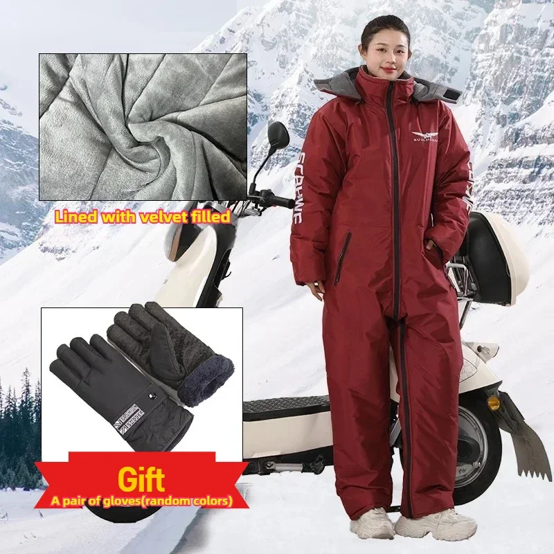 NEW Winter Waterproof Windproof All-in-One Suit Warm Thickened Plush Fishing Jerseys Cold-proof Clothing Skiing Suits 라이딩 방한복