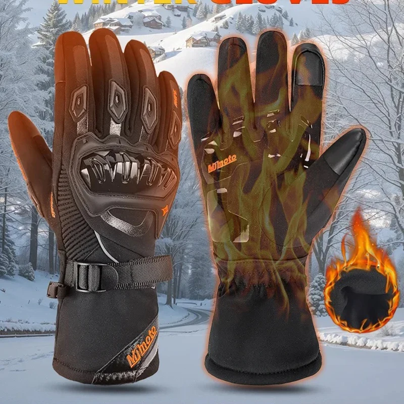 

MJMOTO зимние теплые непромокаемые мотоциклетные лыжные перчатки для мотокросса защитные против падения ATV UTV снегоход мотоцикл езда Luvas