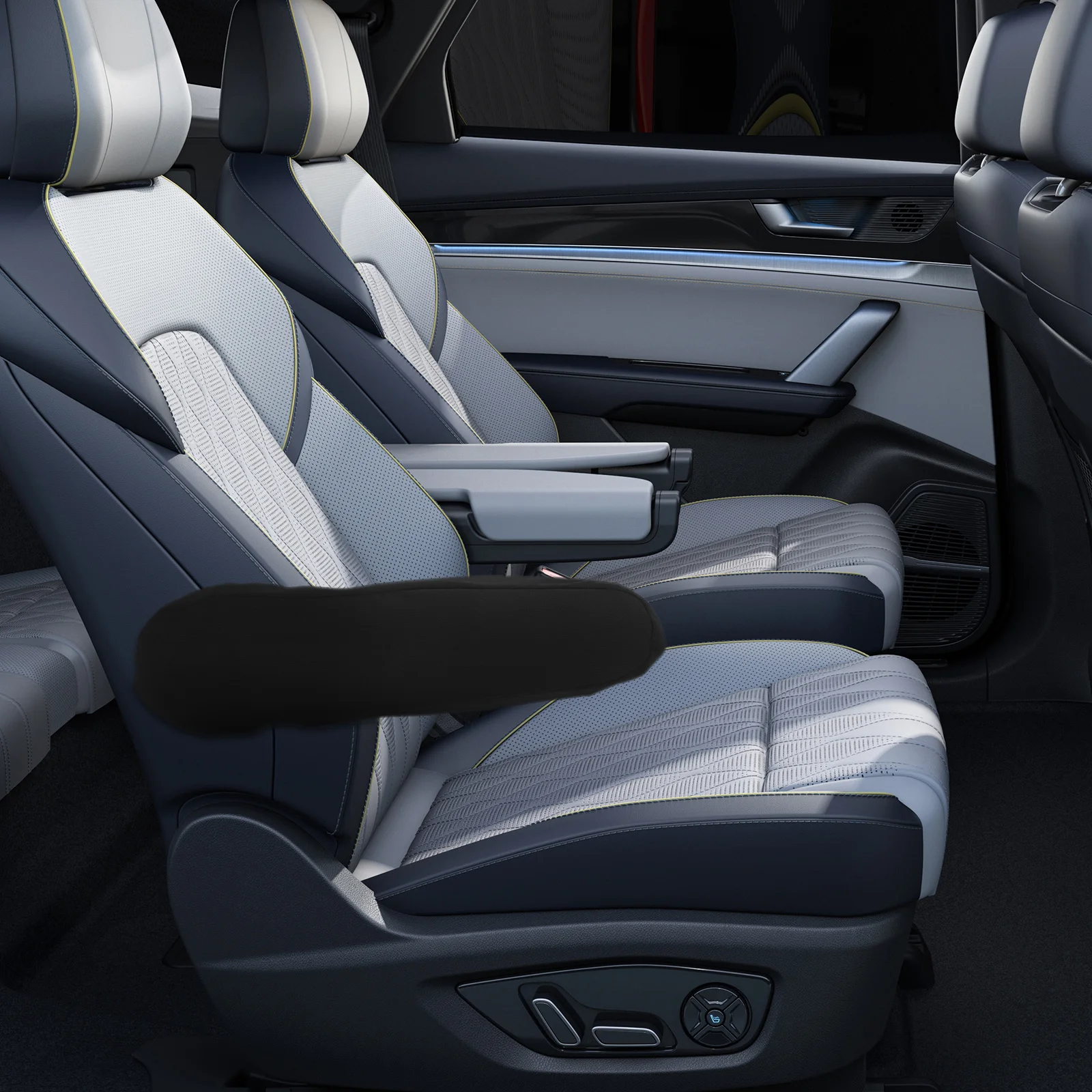 

1 Pair Car Front Seat Armrest Cover Durable Elastic Fabric Universal Fit For Most Models Scratch Resistant Protection Car