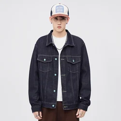 Denim Jacket Men Japan Streetwear Loose Casual Cityboy アメカジ Amekaji Vintage Jeans Cargo Jacket Coat Man Outerwear