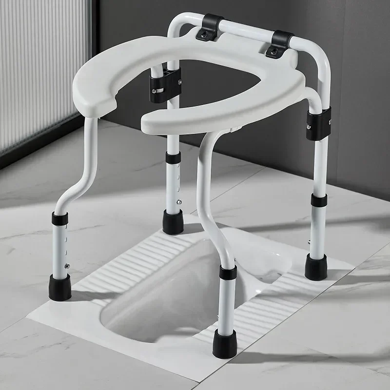 Foldable Toilet Chair for Elderly People, Squatting Toilet for Pregnant Women Household Sturdy Toilet Bench Bathroom Scaffolding