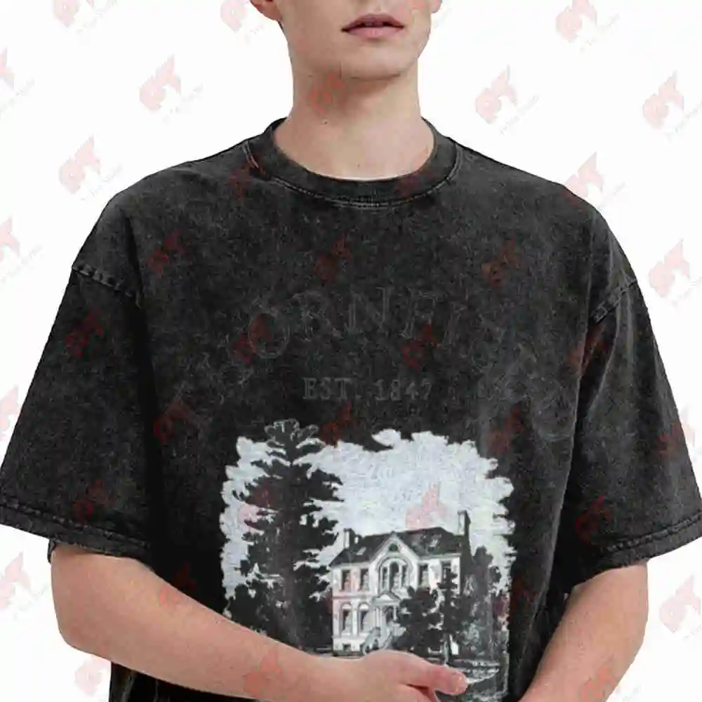 Jane Eyre Thornfield Hall Charlotte Bronte Dark Academia Bookish Literary Literature Bibliophile Light Vintage Washed Tee Pure C