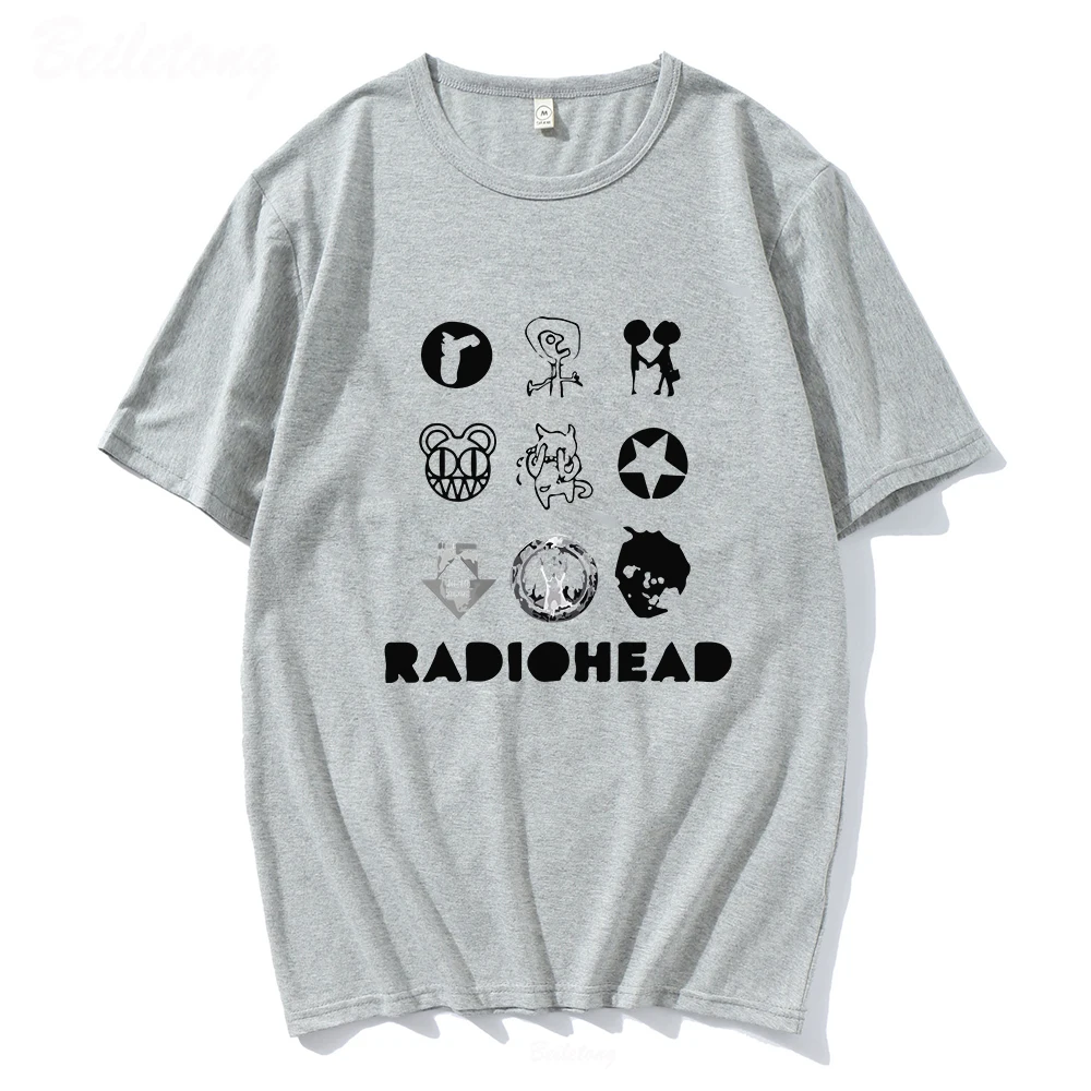 Radiohead Classic T Shirt Men and Women Cotton Indie Fans Band Rock Boy Print Loose Japan Station Tops Music Tees Male Tops