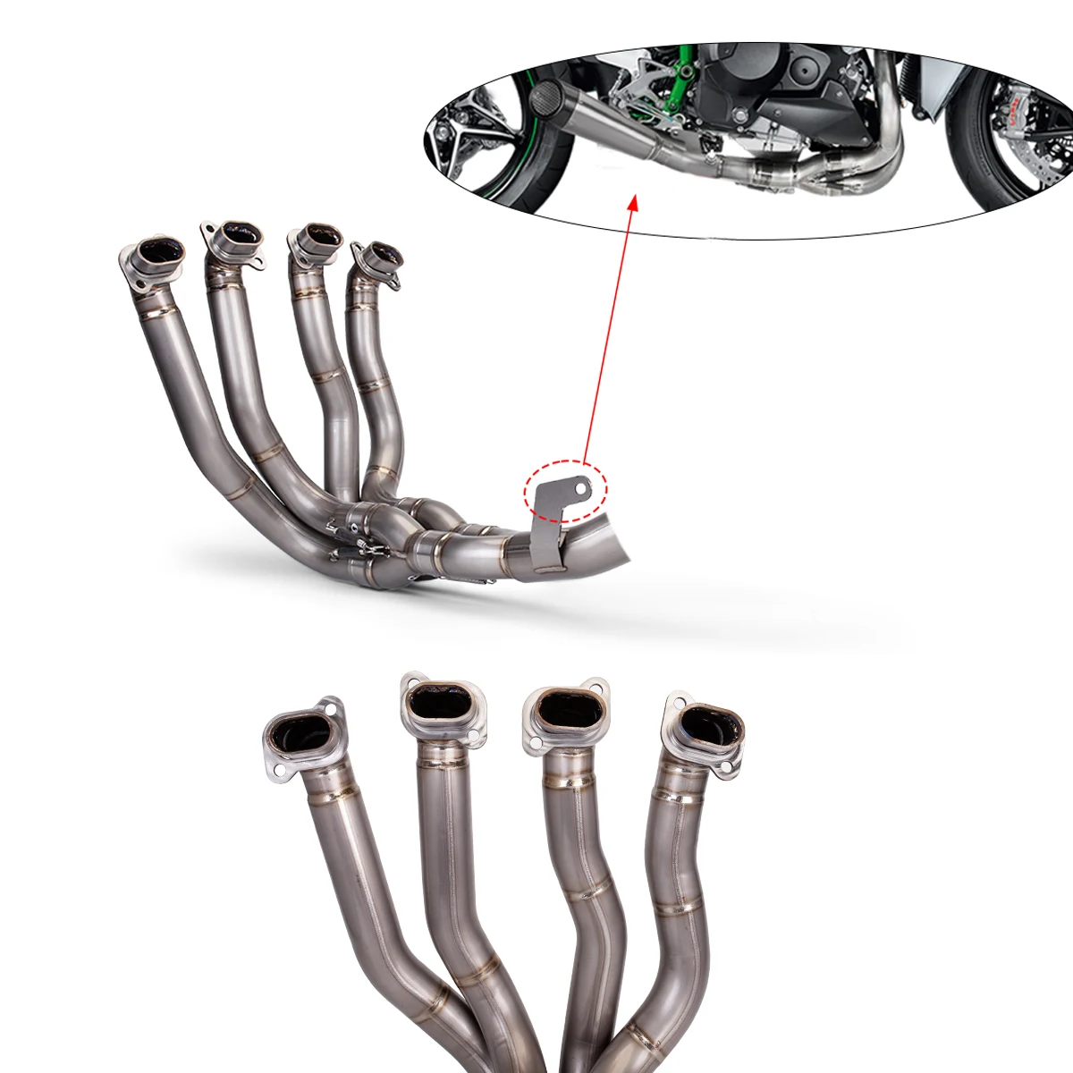 

Motorcycle Muffler Exhaust for Kawasaki Ninja H2 Exhaust Modification Titanium Alloy Full Section Non-destructive Installation
