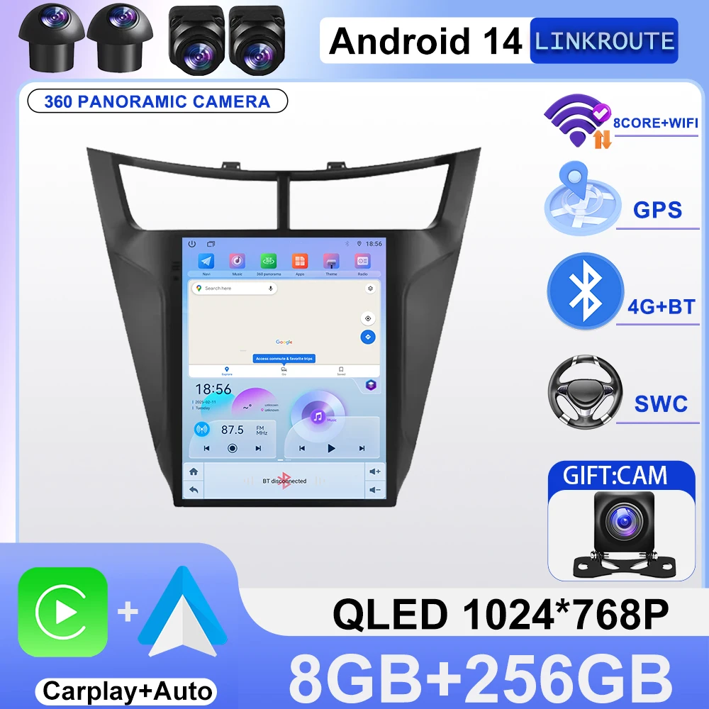 Android 16 Car Radio 9.7 Inch For Chevrolet Aveo Sail 2015 - 2019 Carplay Navigation GPS Multimedia Player No 2din 4G WIFI Unit