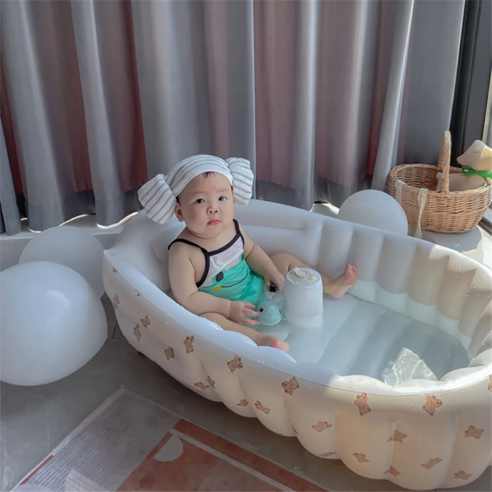 Home Inflatable Foldable Children's Swimming Pool Bath Basin Children Inflatable Bathtub Baby Inflatable Bathtub Indoor Bathtub