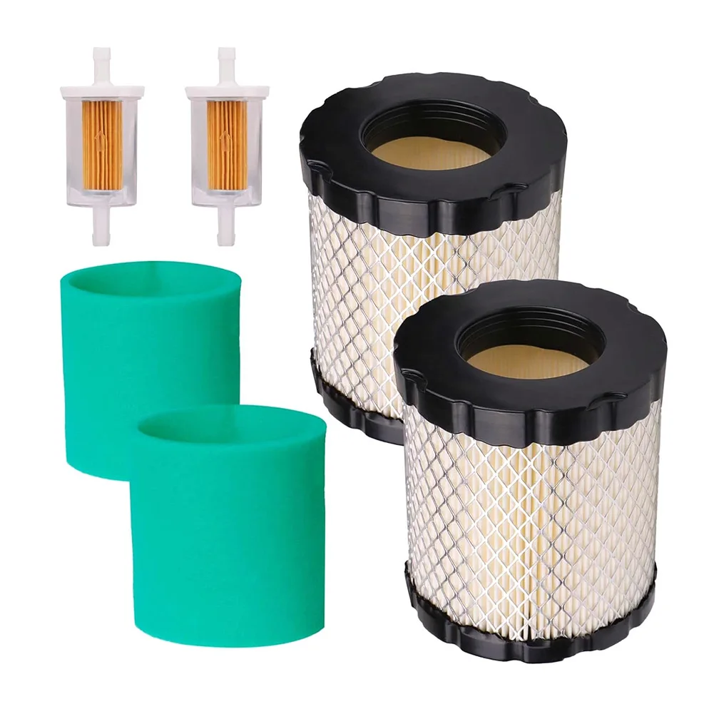 798897 Air Filter Set with Pre Filter 593217 and Fuel Filter 845125 2 pcs each for Lawn Mower Engine Maintenance