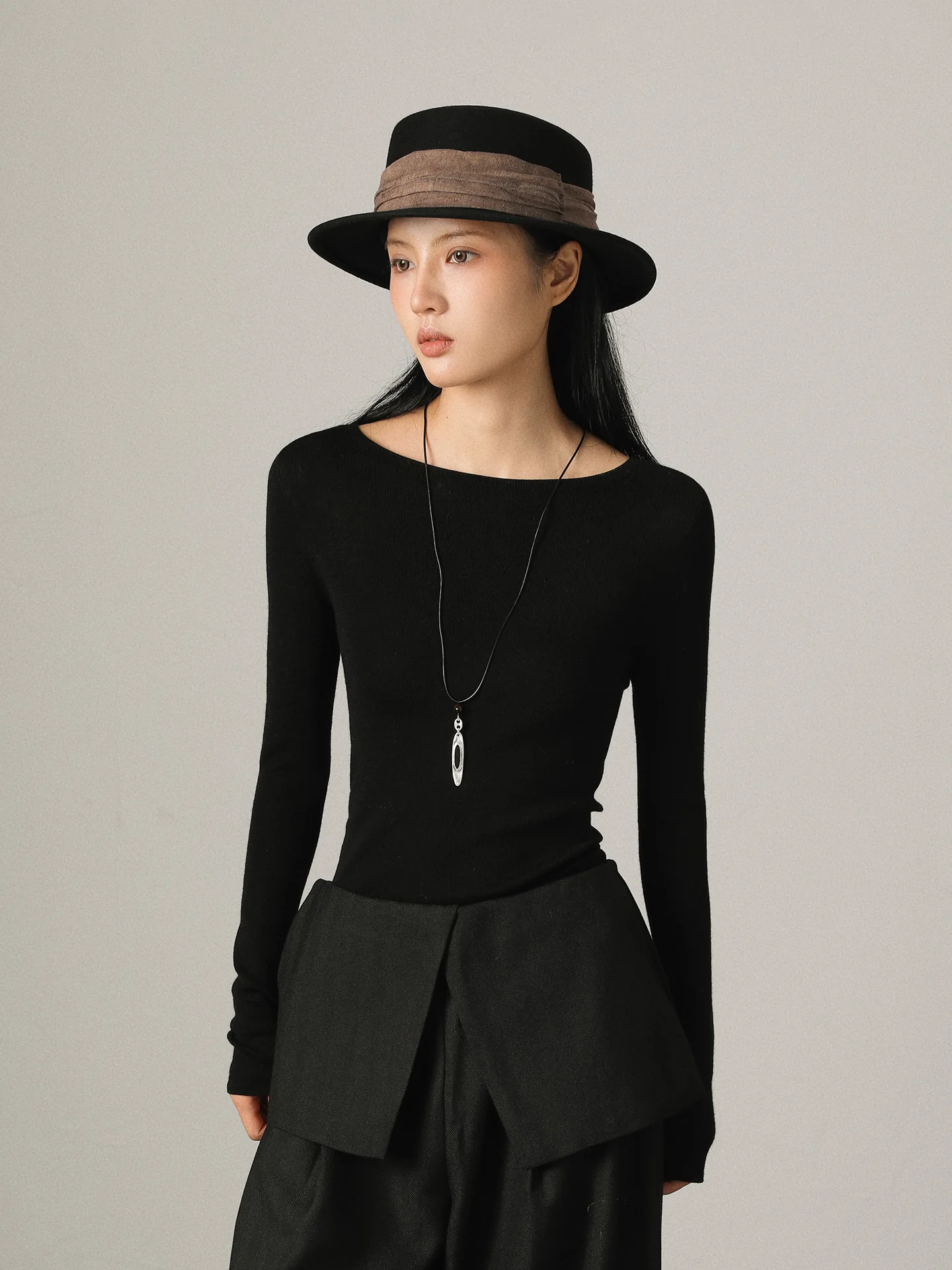 

Vimore Faionable Woolen Knitted Sweater V-Ne Loose Women Base irt Autumn New Sle Comfortable Warmth Long Sve Top