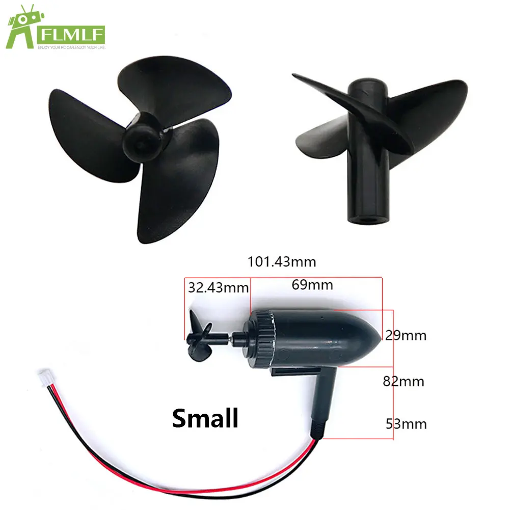 Rc Boat Model 3-Blade Propeller Inner Shaft Hole 2mm for Underwater Thruster Motor Engine RC Fishing Bait Boats Parts