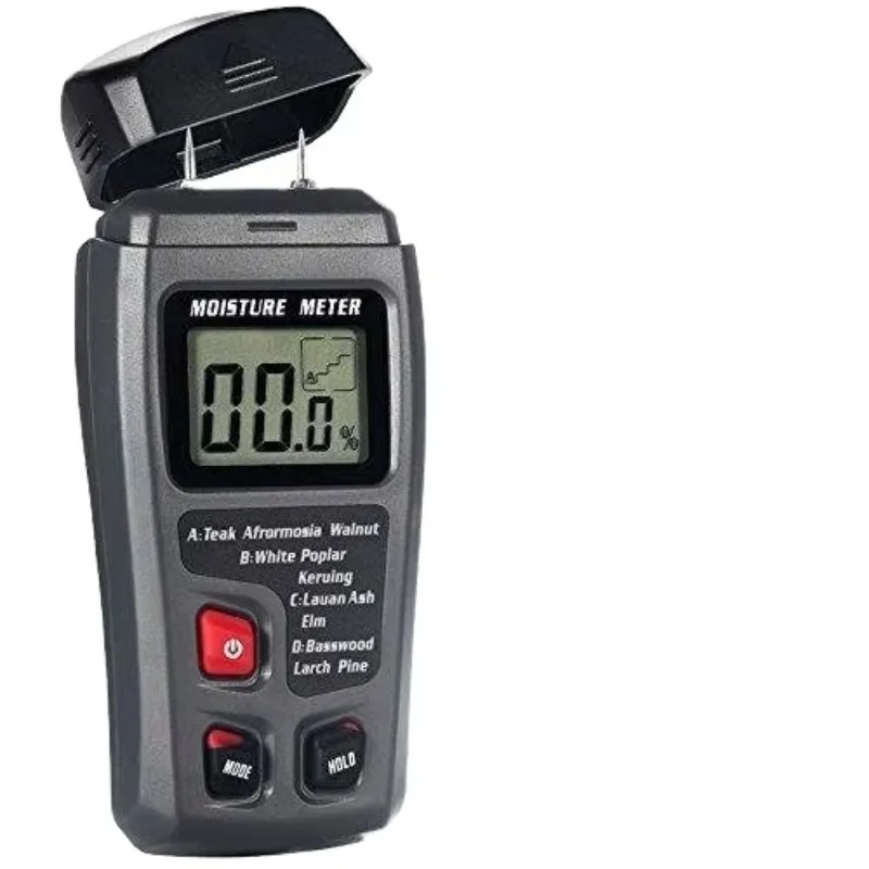 MT10 Digital Wood Moisture Tester 2‑pin Probe LCD Display Household Industrial Use Timber Humidity Measuring Instrument