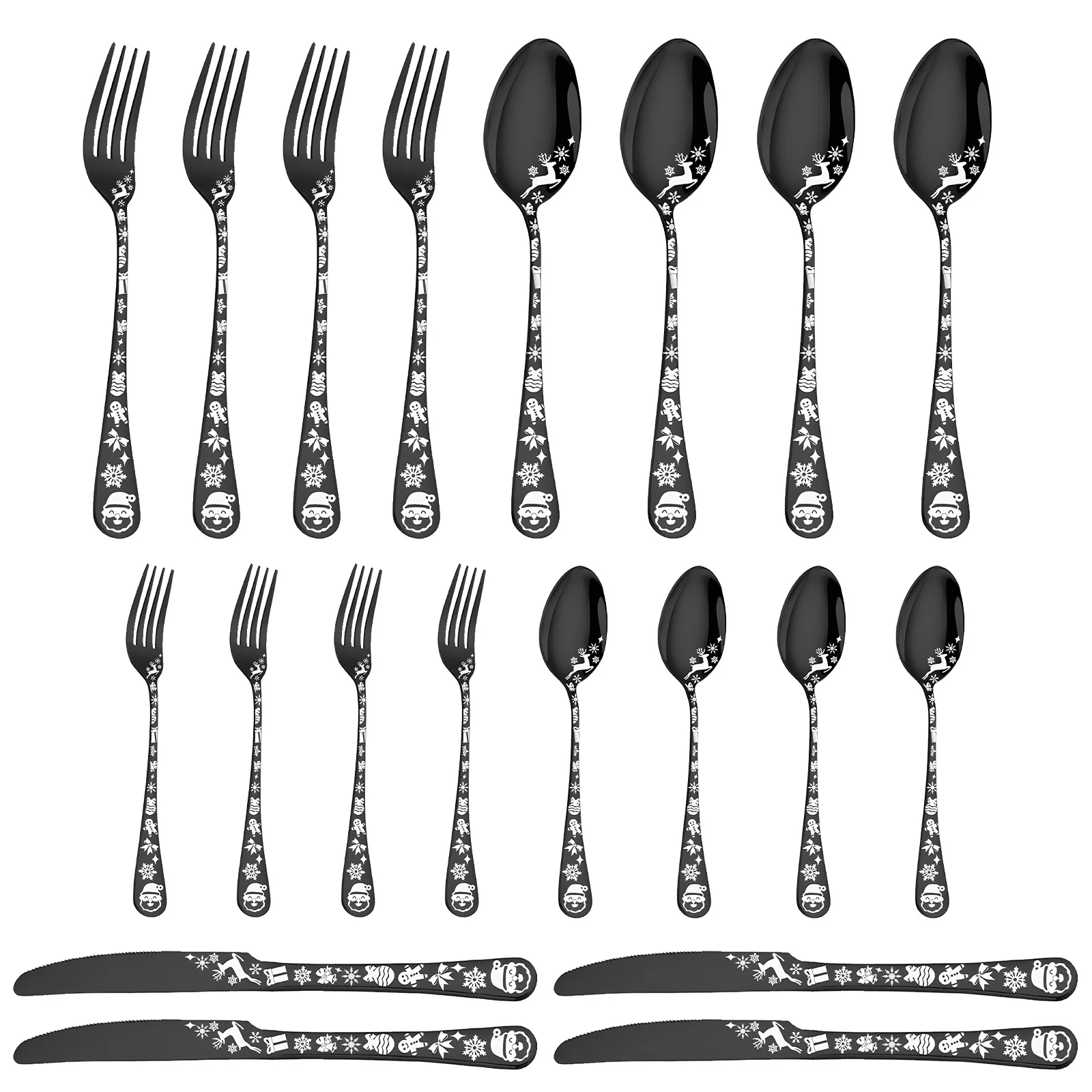 40 PCS Gold Silverware Set Stainless Steel Flatware Cutlery Set for Home and Restaurant Include Knife Fork Spoon Set