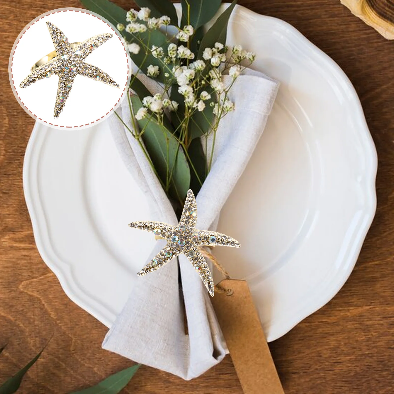 

4pcs Metal Buckles For Home Party Tableware Accessories Festival Napkin Decorative Napkin Buckle Ring